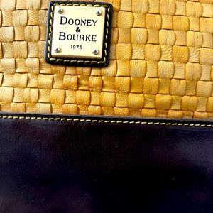 Dooney & Bourke Woven Leather Brown T’moro trim Chelsea satchel